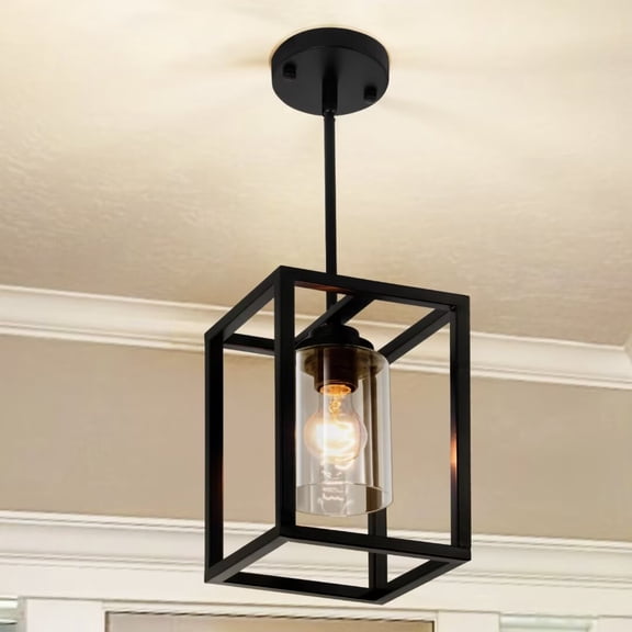 KPIBEST Minimalist metal chandelier, black dining room chandelier