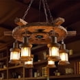 thumbnail image 1 of KPIBEST Rustic 6 Heads Chandelier Wood Industrial Ceiling Lamp Pendant Light Fixture, 1 of 15