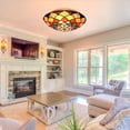 thumbnail image 1 of KPIBEST 12-Inch Flush Mount Stained Glass Ceiling Light, 2-Light, for Bedroom, 1 of 11