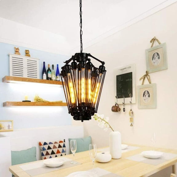KPIBEST Steampunk Ceiling Pendant Light - Industrial Bar Chandelier Clothing Store Creative Decoration Hanging Lighting Fixture