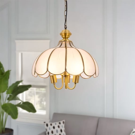 KPIBEST Vintage French style ceiling chandelier, French country style ceiling light fixture for bedroom, living room, hallway, dining room