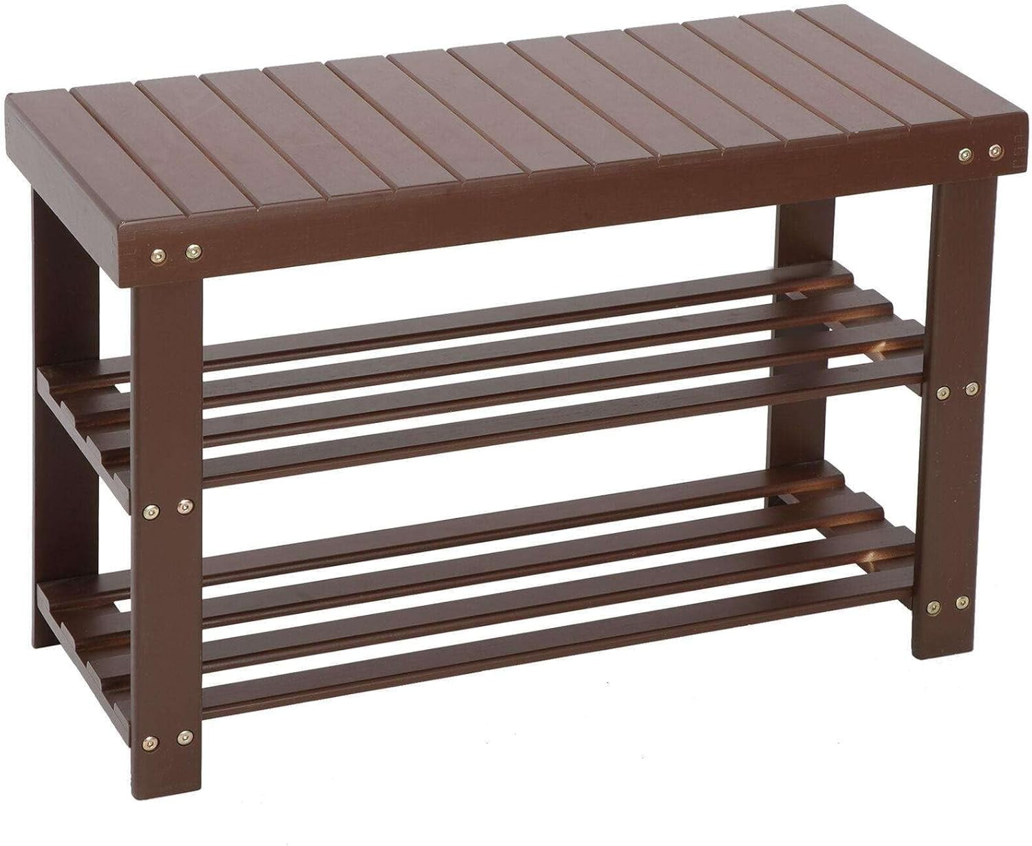 KPJQ3 Tier Bamboo Shoe Bench Hallway Shoe Storage Shelf Boot Rack ...