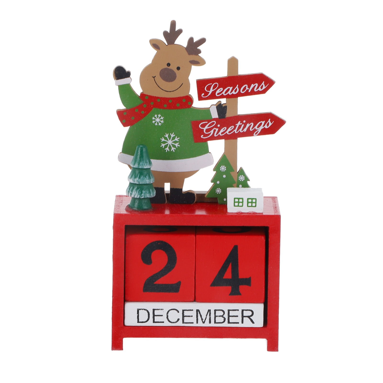 KPLFUBK Christmas Ornaments, Christmas Decorations Wooden Tree Calendar