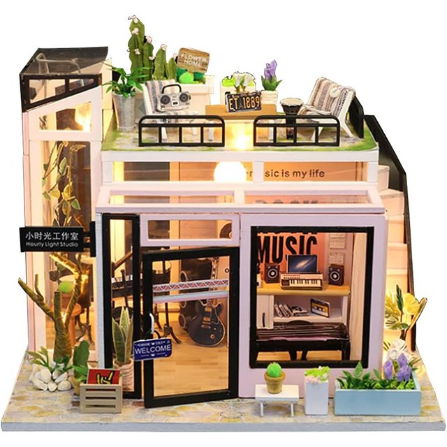 KPLFUBK Clearance ChristmasGift DIY Miniature House Kit Music House