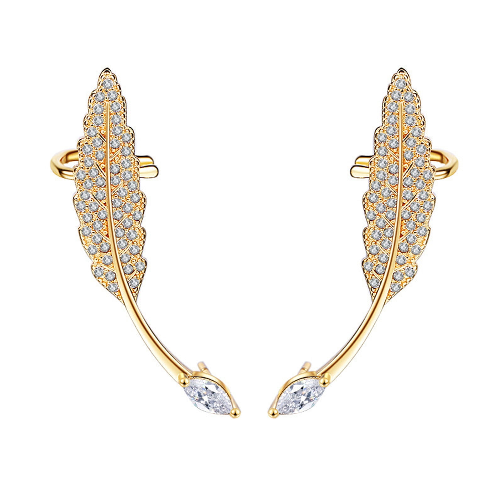 KPLFUBK Earrings for Girls Banded Leaves Jewelry Flowers Clip Earrings