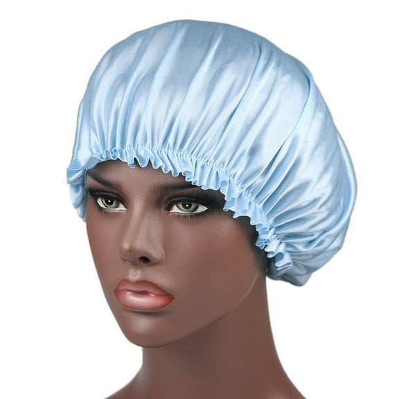KPLFUBK Soft Satin Sleep Cap Hair Bonnet Hat Head Cover Reversible Hair Bonnet Cap with Wide Elastic Band