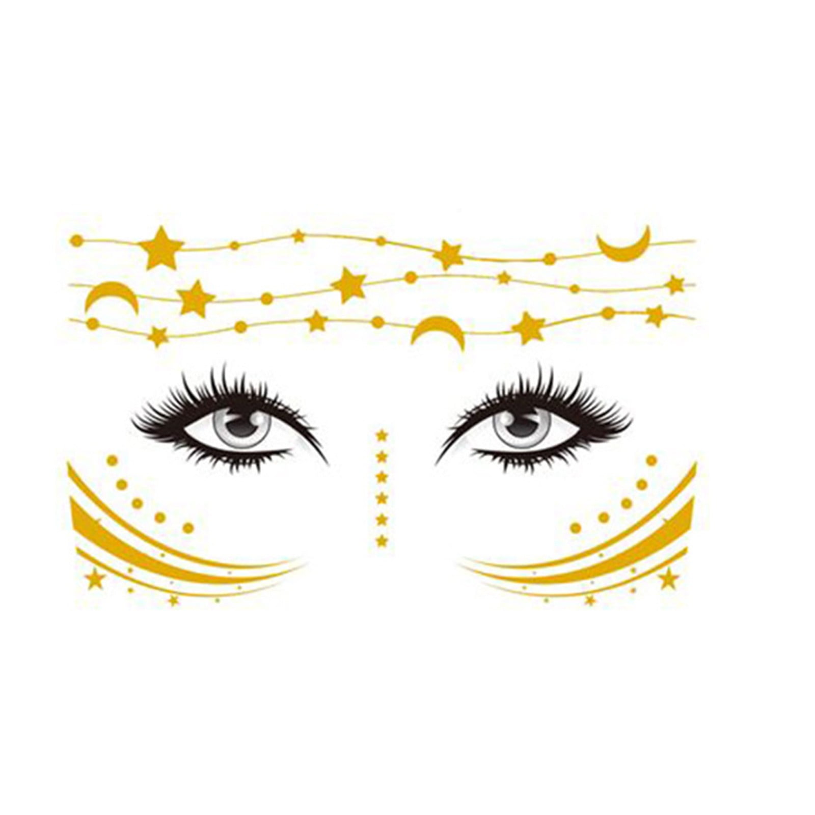 KPLFUBK Temporary Face Tattoo Stickers Gold Glitter Metal (Professional