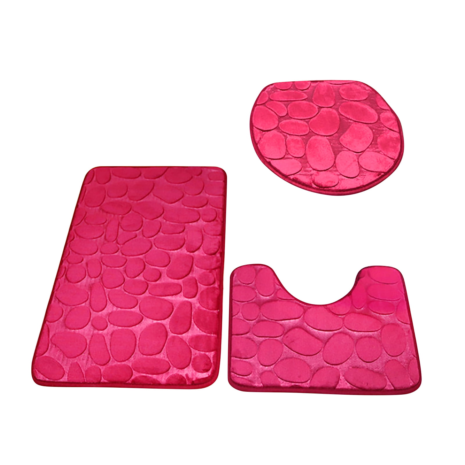 KPLFUBK Toilet Mat Sets 3 Piece Bath Rug Set for Bathroom Toilet Non