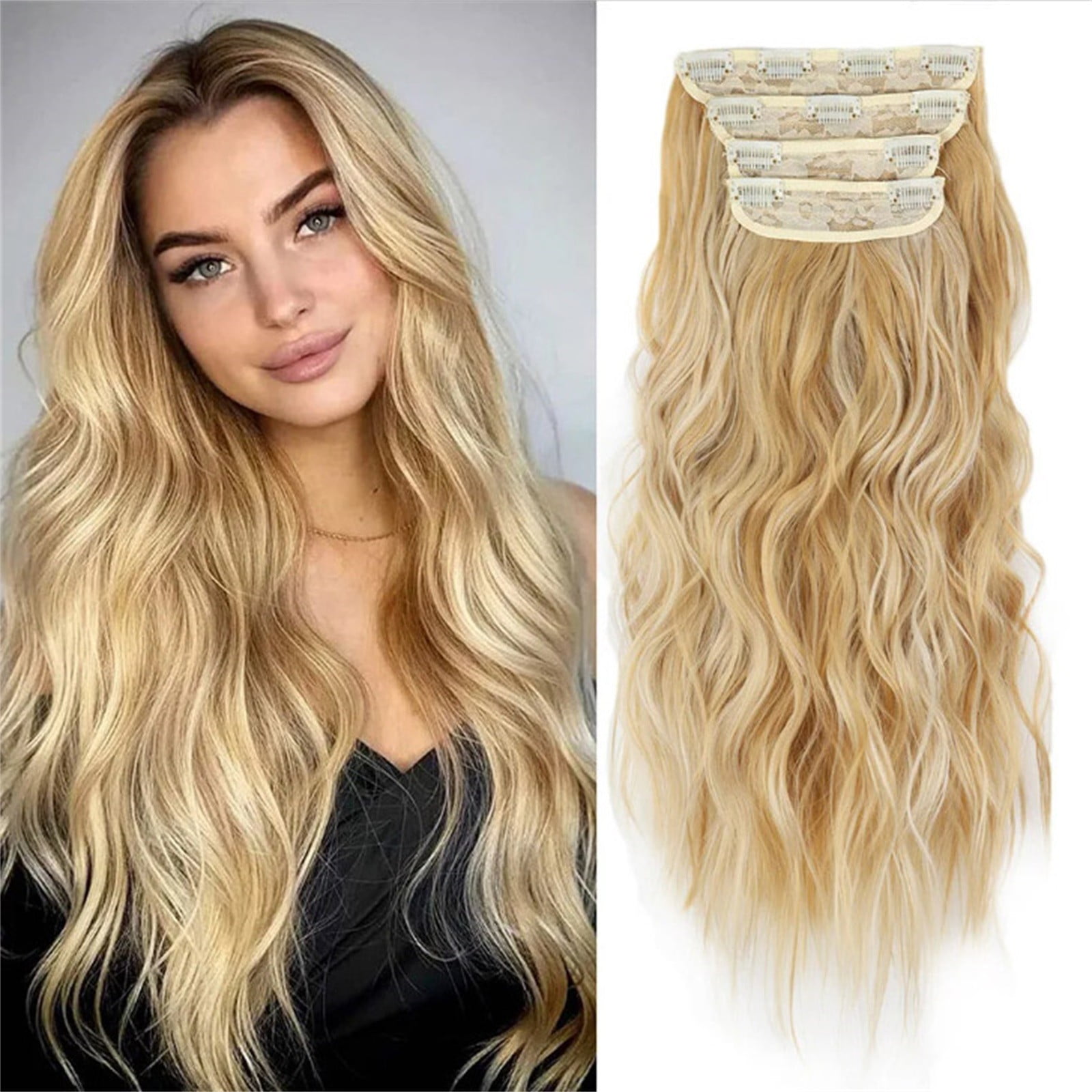 KPLFUBK Wigs for Women Human Hair Long Curly Hair Wig With Water Ripple ...