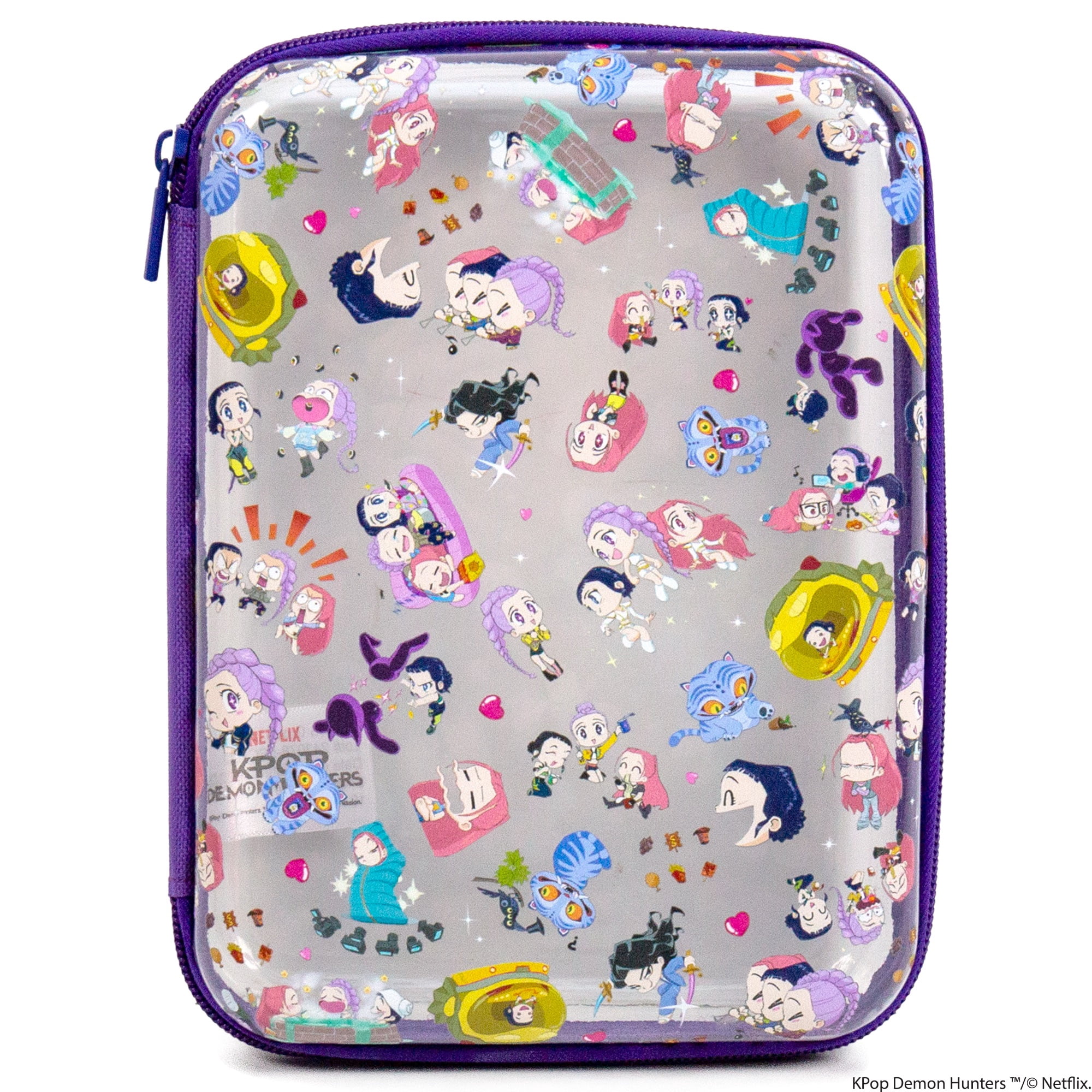 Netflix KPop Demon Hunters Chibi-Style Clear PVC Pencil Case with