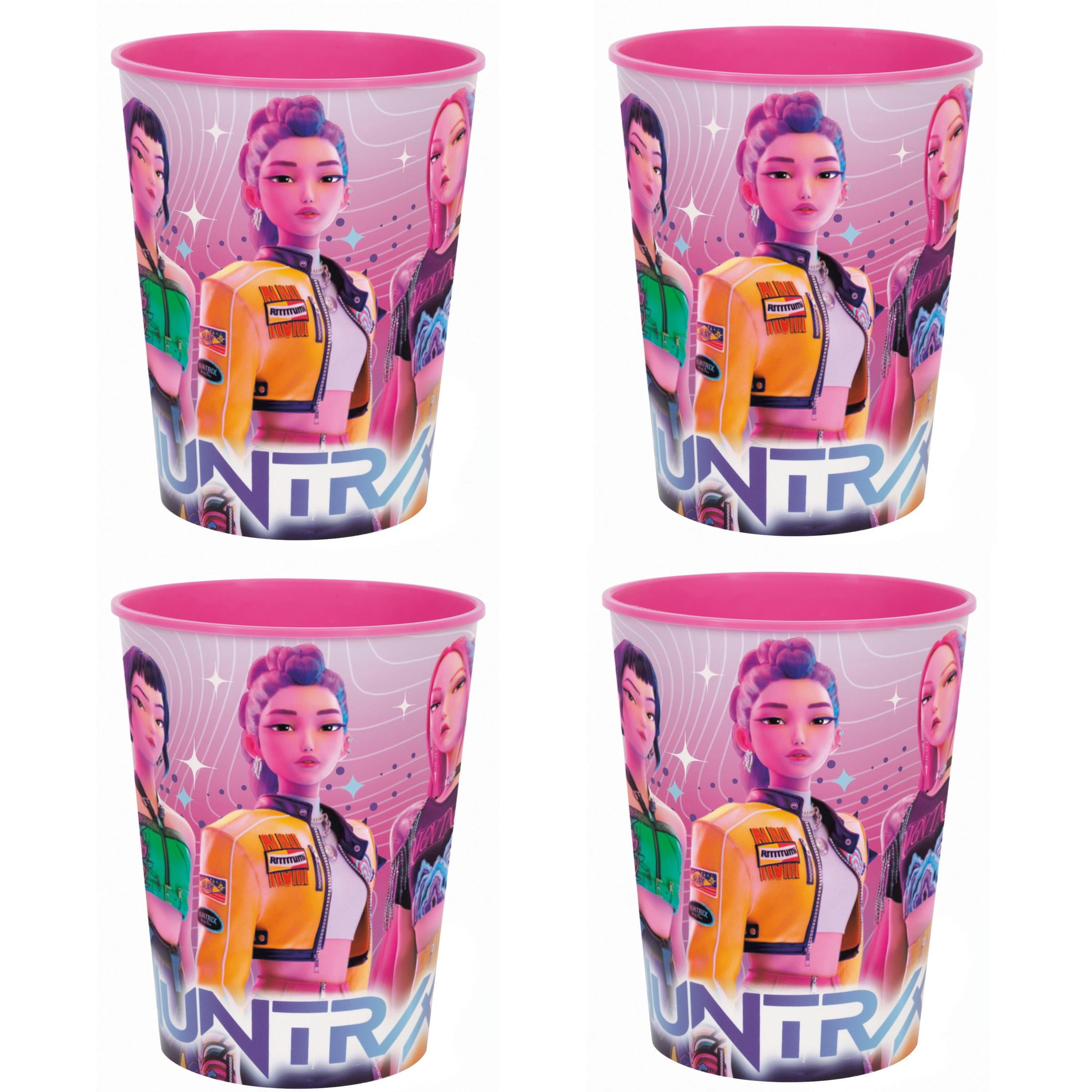 KPOP Demon Hunters 4 Count 16oz Plastic Stadium Cup