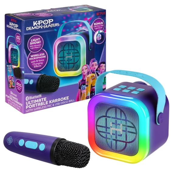 Kpop Demon Hunters Mini Bluetooth Karaoke with Wireless Microphone