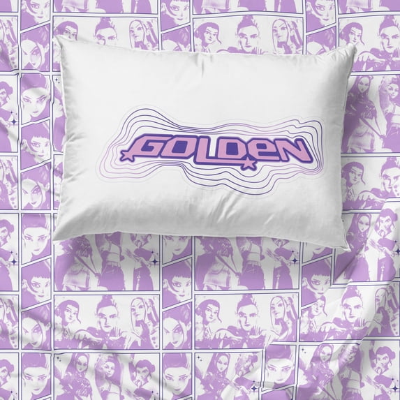 KPOP Demon Hunters Takedown Purple 3 Piece Twin Size Bed Sheet Set