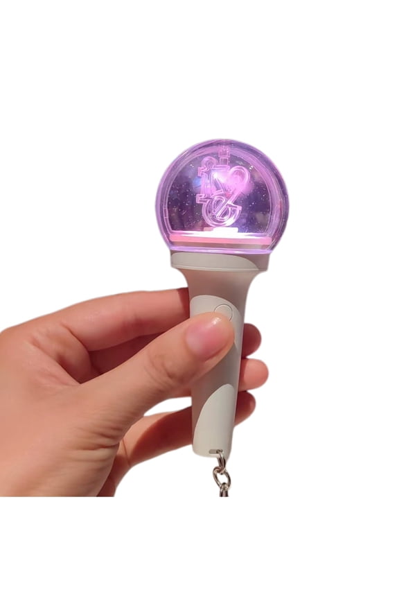 KPOP Lightstick Keychain, Kpop Merch Merchandise Mini Light Stick Pendant for Bag Light Colour and Speed Adjustable Fans Gift Collection(Built-in battery)