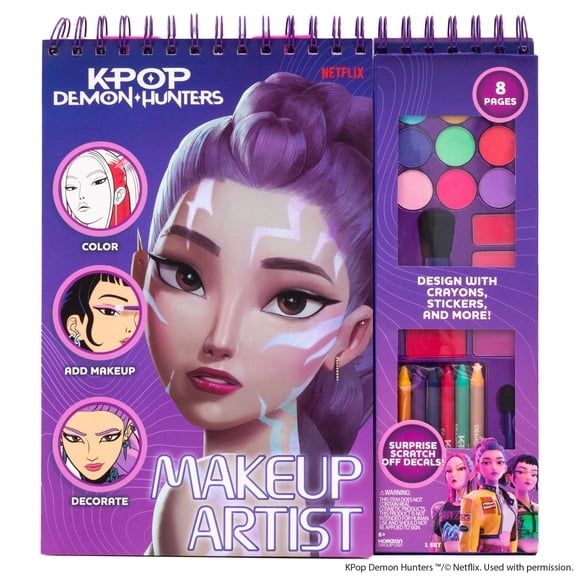 Netflix KPop Demon Hunters Makeup Artist Sketch Set for Kids Age 6+