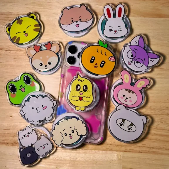 KPOP Phone Grip, MagSafe Phone Grip, Cute Tired Cartoon Grip Holder, Perfect Gift Day Aesthetic Accessory Christmas