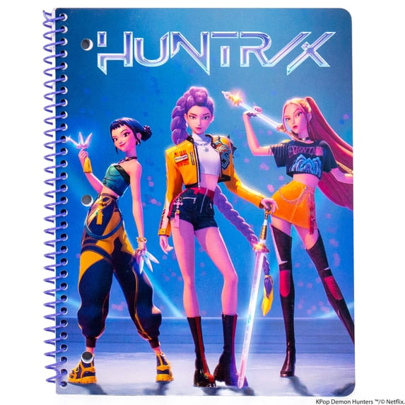 Netflix KPop Demon Hunters Spiral Notebook with HUNTR/X, 80 Wide-Ruled Pages