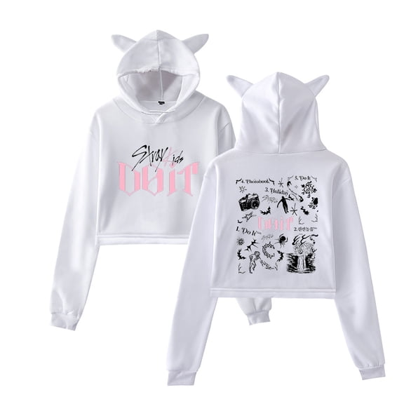 KPOP Stray Kids SKZ Do It Tracklist Print Cat Ear Hoodie – Women’s Pullover Sweatshirt, Casual Streetwear Gift for STAY Fans Support
