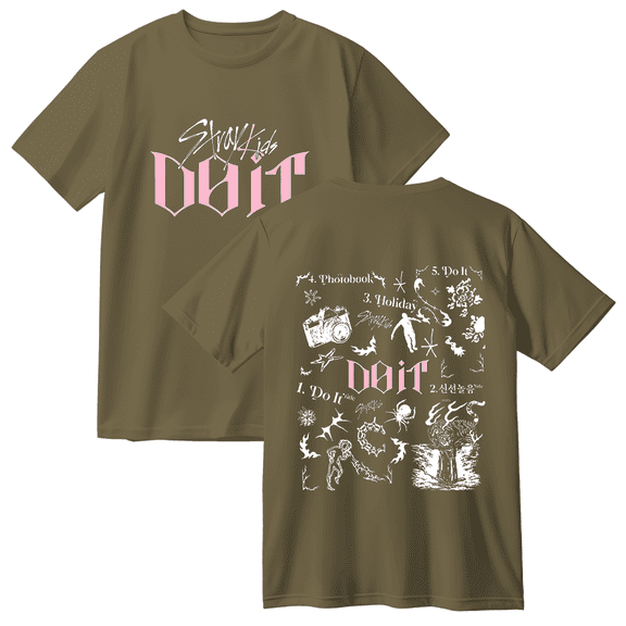 KPOP Stray Kids SKZ Do It Tracklist Print Cotton T-Shirt – Unisex Graphic Short Sleeve Tee, Casual Streetwear for STAY Fans Support