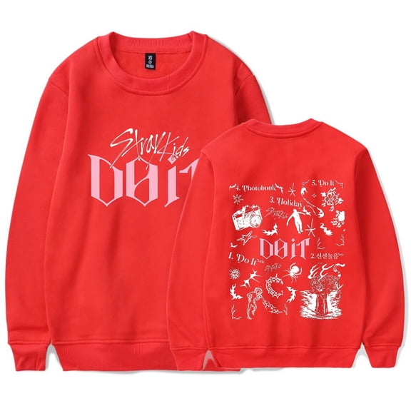 KPOP Stray Kids SKZ Do It Tracklist Print Sweatshirt – Unisex Crewneck Graphic Pullover , Casual Streetwear for STAY Fans Support