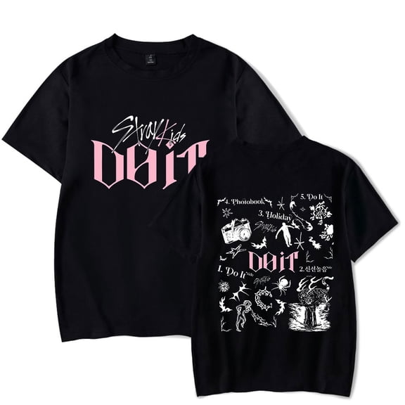 KPOP Stray Kids SKZ Do It Tracklist Print T-Shirt – Unisex Graphic Short Sleeve Tee, Casual Streetwear for STAY Fans Support