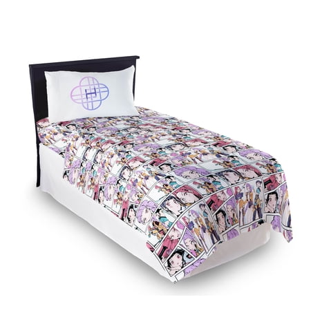 KPOP Demon Hunters Huntrix Trio Kids 3 Piece Bedding Sheet Set, Multicolor, Twin