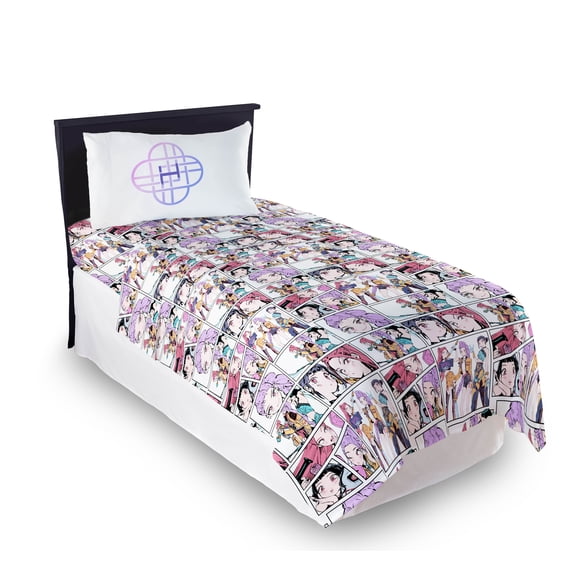 KPOP Demon Hunters Huntrix Trio Kids 3 Piece Bedding Sheet Set, Multicolor, Twin
