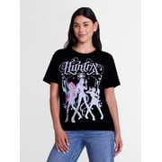 K-Pop Demon Hunters Womens Huntrix Graphic Tee with Short Sleeves, Sizes XXS-XXL