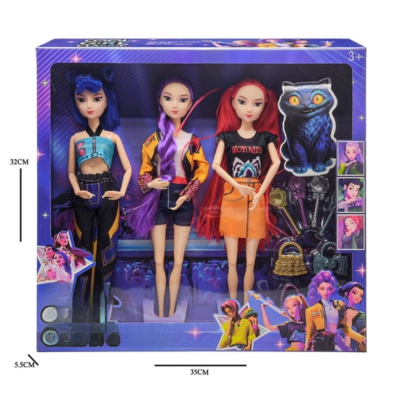 KPOPFemale Group Action Figures, 11.5 Inches3-Piece Set, Collectible Trendy Anime Figures, Premium Gift Set