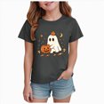 thumbnail image 1 of KPOPLK 1-14T Girls Halloween Shirts Pumpkin Ghost T-Shirts Kid Spooky Season Outfits Tees Tops,Size 7-8 Years, 1 of 7
