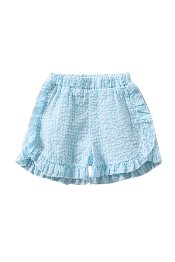 12M 18M 24M 2T 3T 4T 5T Bubble Shorts For Baby Girls Print Ruffle Hem Soft Cotton Casual Play Shorts for Toddler Infant Size 12-18 Months,Sky Blue