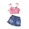 thumbnail image 1 of KPOPLK 1T 2T 3T 4T 5T 6T Toddler Baby Girl Summer Clothes Set Short Sleeve T-shirt Tops Floral Bottom Pants Little Kids Outfits 2Pcs,Sizes 12-18 Months, 1 of 9