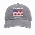 thumbnail image 1 of KPOPLK 250th Anniversary Baseball Cap,1776 2026 Hat with Embroidered USA Flag, Adjustable Snapback Cap for 4th of July, Independence Day, Semiquincentennial and National Holiday Celebration,Grey, 1 of 5
