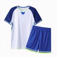 thumbnail image 1 of KPOPLK 2PCS Kids Boys Quick-Dry Sports Tracksuit Clothes Set Toddlers T-Shirt with Shorts Set Teens Football Basketball Training Outfit Size 5-6 Years,White, 1 of 4