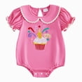 thumbnail image 1 of KPOPLK 3 6 9 12 18 Months Baby Girl Clothes Infant Summer Oversized Bubble Romper Toddler Baby Plain Short Sleeve Jumpsuit Hot Pink Size 6-12 Months, 1 of 7
