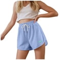 thumbnail image 1 of KPOPLK 3T 4T 5T 6T 7T 8T 9T 10T Girls Running Shorts Quick Dry Drawstring Waist Dolphin Shorts Comfy Athletic Workout Shorts for Summer Sports Size 7-8 Years,Blue, 1 of 5