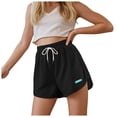 thumbnail image 1 of KPOPLK 3T 4T 5T 6T 7T 8T 9T 10T Girls Running Shorts Quick Dry Drawstring Waist Dolphin Shorts Comfy Athletic Workout Shorts for Summer Sports Size 8-9 Years,Black, 1 of 5