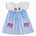 thumbnail image 1 of KPOPLK 4th of July Toddler Girl Dress Baby Red White Blue Dress Little Girl Fourth of July Outfit American Flag Clothes(12-18 Months,Blue), 1 of 6