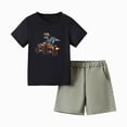 thumbnail image 1 of KPOPLK 6 12 18 24 Months 3T 4T 5T 6T 7T Toddler Boys Clothes Set Short Sleeve T-Shirt and Shorts Summer 2 PCS Outfit for 6M-3Y(3-4 Years,D), 1 of 4