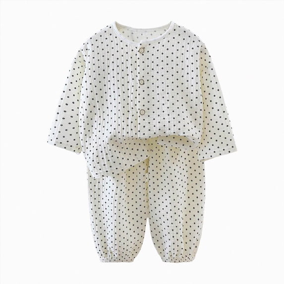 KPOPLK 9M-10T Boys Pajamas 2 Piece Toddler Kids Long Sleeve Button Down Top and Pants Snug Fit Pjs Sets Cotton Sleepwear,Size 3-4 Years