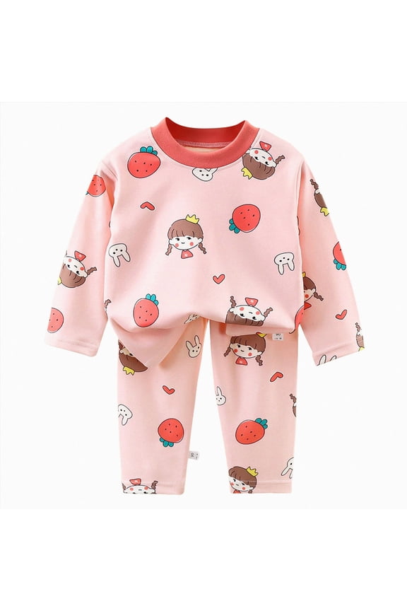 9M-12Y PJS Infant Kids Toddler Junior Boys Girls Soft Comfy Shirring Sleepwear Pajamas 2pcs Set Size 1-2 Years,Pink