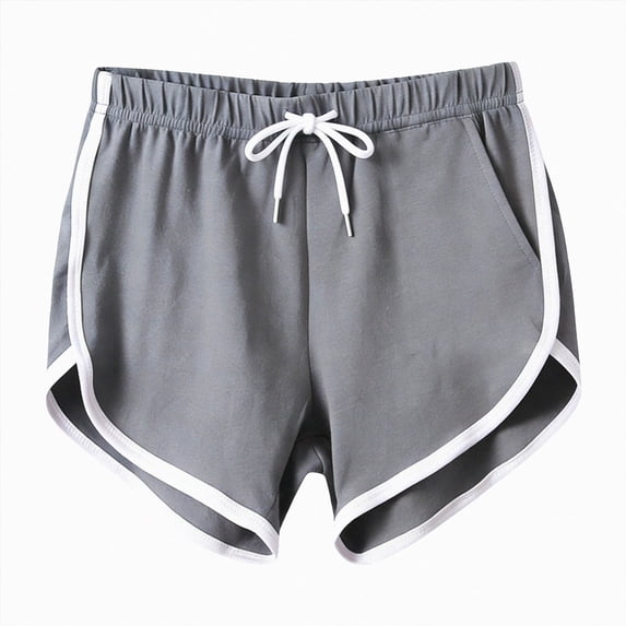 KPOPLK Athletic Shorts for Women S-3XL Summer High Waisted Workout Shorts Dolphin Running Shorts Tennis with Zip Pocket Size XXXL,Grey