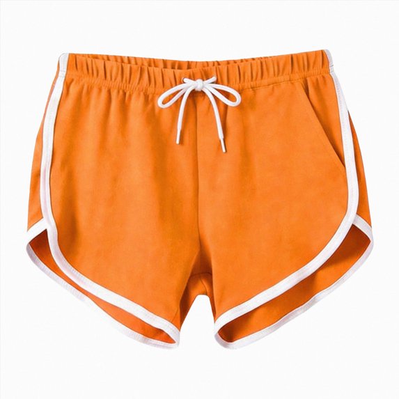 KPOPLK Athletic Shorts for Women S-3XL Summer High Waisted Workout Shorts Dolphin Running Shorts Tennis with Zip Pocket Size XXXL,Orange