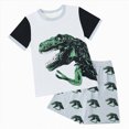 thumbnail image 1 of KPOPLK Baby Boy 2Pcs Summer Outfits Set Short Sleeve Crewneck T-Shirt with Cute Print and Pull-on Shorts Clothes Size 7-8 Years,White, 1 of 6
