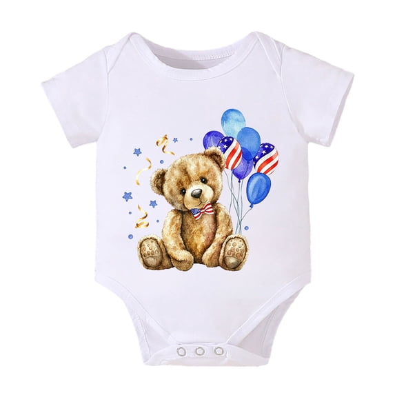 KPOPLK Baby Boy Bodysuit Infant Onesie Jumpsuit Short Sleeve Shirts Summer Clothes Outfits Romper Size 12-18 Months,Sky Blue