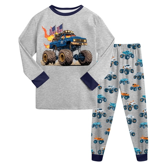 KPOPLK Baby Boy Clothes Long Sleeve Sweatshirt Tops Pants Set Toddler Cowboy Fall Winter Outfit Size 6-7 Years,Grey