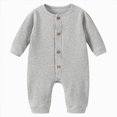 thumbnail image 1 of KPOPLK Baby Boy Fall Outfit Mamas Boy Embroidery Jumpsuit Long Sleeve Crewneck Romper Boy Winter Clothes(Gray,0-3 Months), 1 of 4