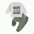 thumbnail image 1 of KPOPLK Baby Boy Fall Winter Clothes Dads Little Long Sleeve Shirt And Pants Set Cute Toddler Boy Outfits(Z8-Grey&3,12-18 Months), 1 of 7