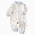 thumbnail image 1 of KPOPLK Baby Boy Girl Onesie Sleeper Toddler Long Sleeve Cute Print Rompers Jumpsuits Sleep and Play Pjs Sleepers Romper Pajamas 0-18 Months Size 6-9 Months, 1 of 7