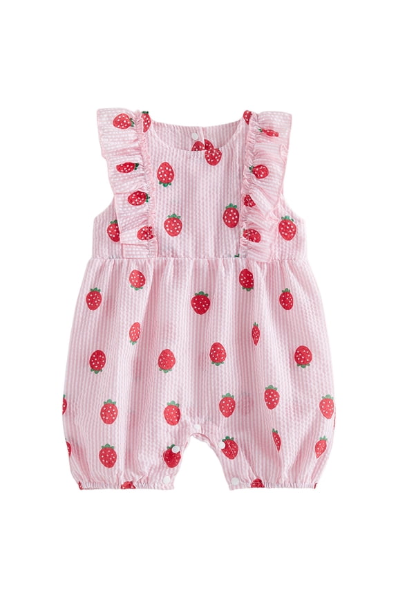 Baby Boy Girl Sleeveless Romper Jumpsuit Soft Bodysuit Casual Summer Clothes Unisex 3 6 9 12 18 Months Size 3-6 Months,b27-Watermelon Red